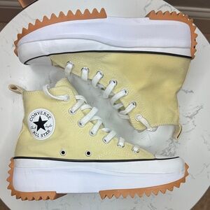 Converse Run Star Hike Hi High-Top Sneakers in Yellow & White A02132C - 7 women‎